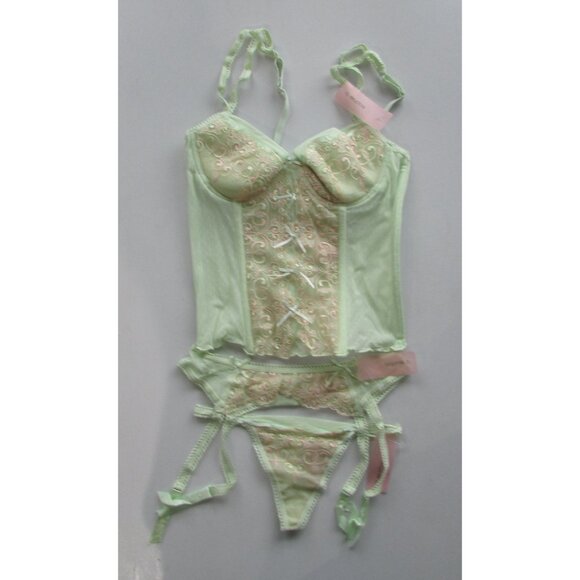 Rene Rofe Sophie B Mint Green 3 Pc Corset Set - NEW - Picture 7 of 16